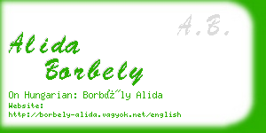 alida borbely business card